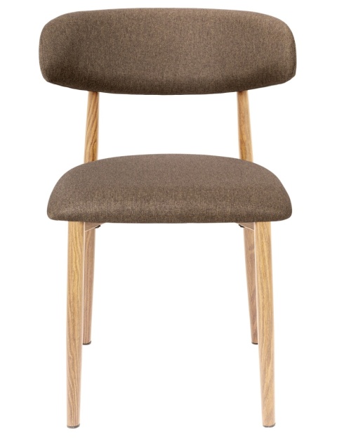 Krzesło tapicerowane LUCCA BROWN FABRIC LIGHT WOOD
