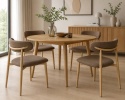 Krzesło tapicerowane LUCCA BROWN FABRIC LIGHT WOOD