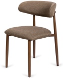 Krzesło tapicerowane LUCCA BROWN FABRIC WALNUT WOOD