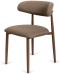 Krzesło tapicerowane LUCCA BROWN FABRIC WALNUT WOOD