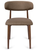 Krzesło tapicerowane LUCCA BROWN FABRIC WALNUT WOOD