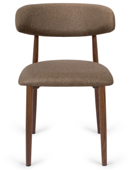 Krzesło tapicerowane LUCCA BROWN FABRIC WALNUT WOOD