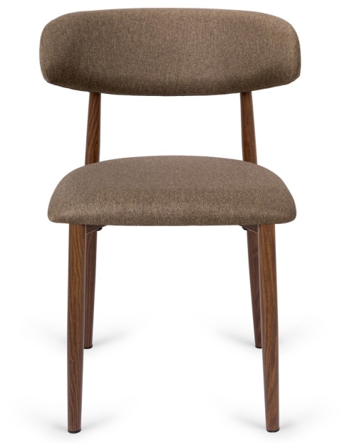Krzesło tapicerowane LUCCA BROWN FABRIC WALNUT WOOD