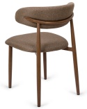 Krzesło tapicerowane LUCCA BROWN FABRIC WALNUT WOOD