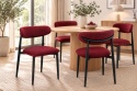 Krzesło tapicerowane LUCCA BURGUNDY FABRIC BLACK WOOD