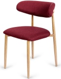 Krzesło tapicerowane LUCCA BURGUNDY FABRIC LIGHT WOOD