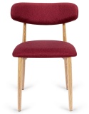Krzesło tapicerowane LUCCA BURGUNDY FABRIC LIGHT WOOD