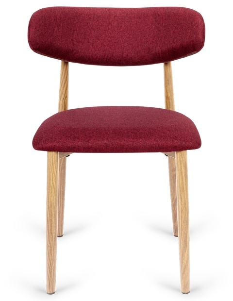 Krzesło tapicerowane LUCCA BURGUNDY FABRIC LIGHT WOOD