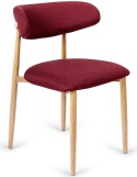 Krzesło tapicerowane LUCCA BURGUNDY FABRIC LIGHT WOOD