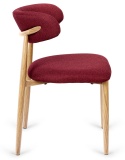 Krzesło tapicerowane LUCCA BURGUNDY FABRIC LIGHT WOOD