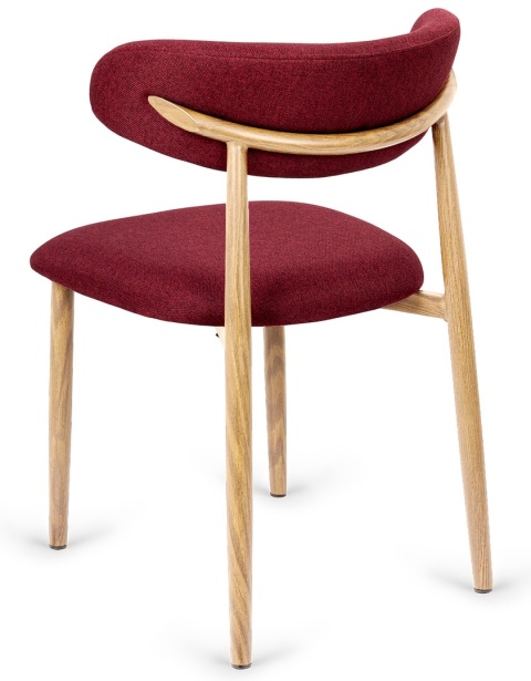 Krzesło tapicerowane LUCCA BURGUNDY FABRIC LIGHT WOOD