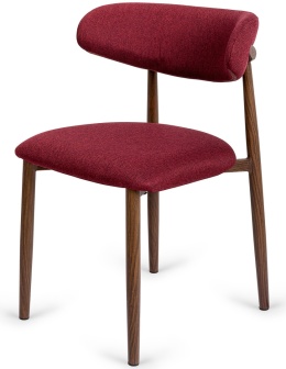 Krzesło tapicerowane LUCCA BURGUNDY FABRIC WALNUT WOOD