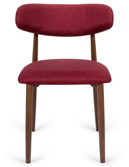 Krzesło tapicerowane LUCCA BURGUNDY FABRIC WALNUT WOOD