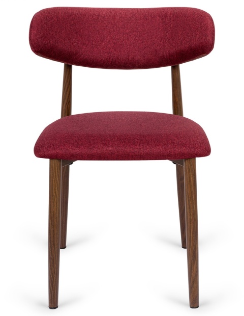 Krzesło tapicerowane LUCCA BURGUNDY FABRIC WALNUT WOOD