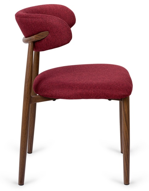 Krzesło tapicerowane LUCCA BURGUNDY FABRIC WALNUT WOOD