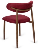 Krzesło tapicerowane LUCCA BURGUNDY FABRIC WALNUT WOOD