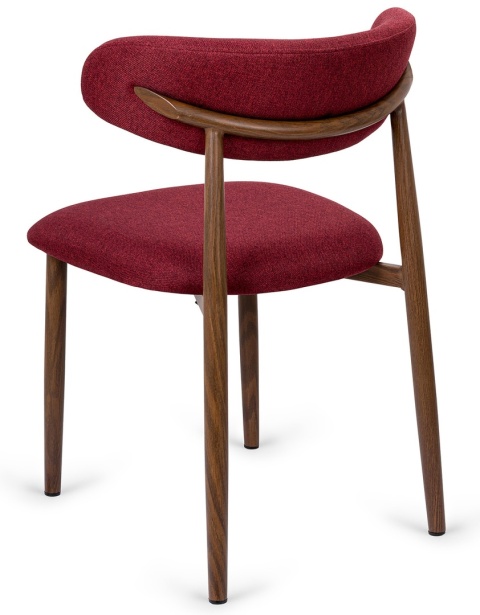 Krzesło tapicerowane LUCCA BURGUNDY FABRIC WALNUT WOOD