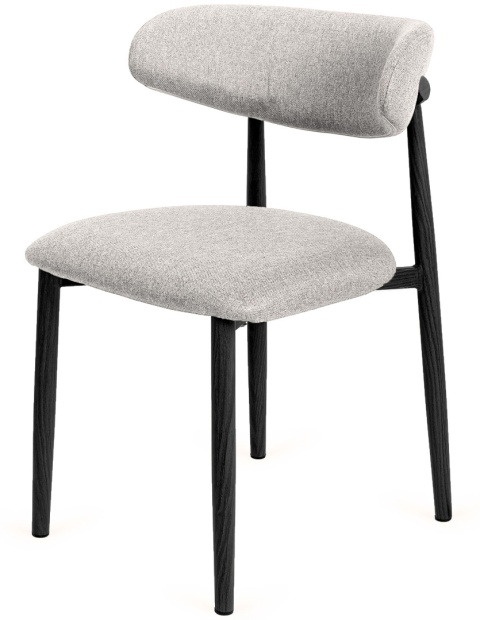Krzesło tapicerowane LUCCA GREY FABRIC BLACK WOOD