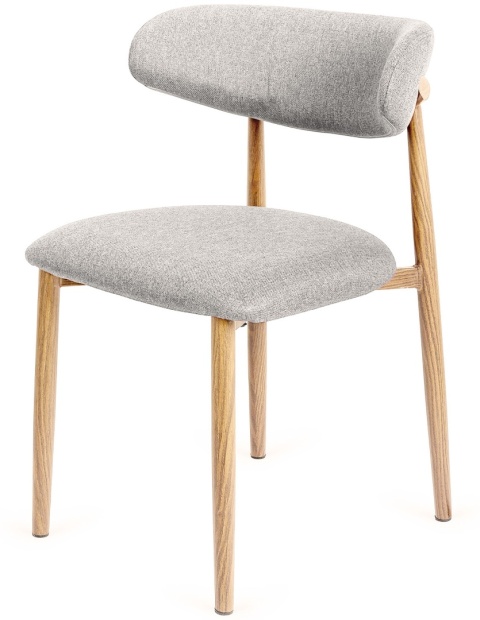 Krzesło tapicerowane LUCCA GREY FABRIC LIGHT WOOD