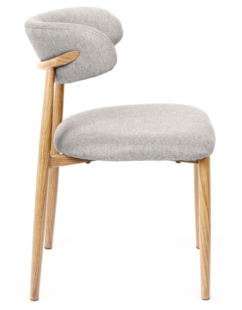Krzesło tapicerowane LUCCA GREY FABRIC LIGHT WOOD