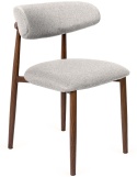 Krzesło tapicerowane LUCCA GREY FABRIC WALNUT WOOD