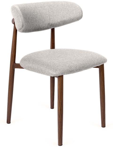 Krzesło tapicerowane LUCCA GREY FABRIC WALNUT WOOD