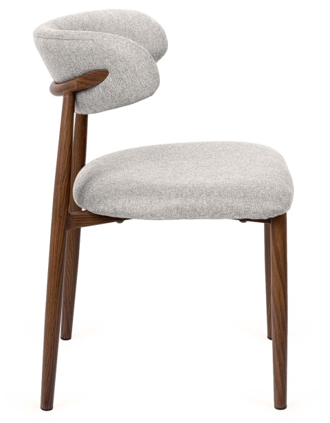 Krzesło tapicerowane LUCCA GREY FABRIC WALNUT WOOD