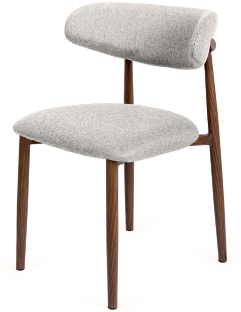 Krzesło tapicerowane LUCCA GREY FABRIC WALNUT WOOD