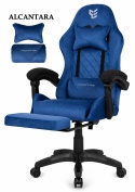 Fotel obrotowy gamingowy XL POKER PRO BLUE ALCANTARA OUTLET