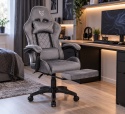 Fotel obrotowy gamingowy XL POKER PRO GREY ALCANTARA