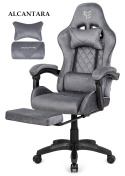 Fotel obrotowy gamingowy XL POKER PRO GREY ALCANTARA
