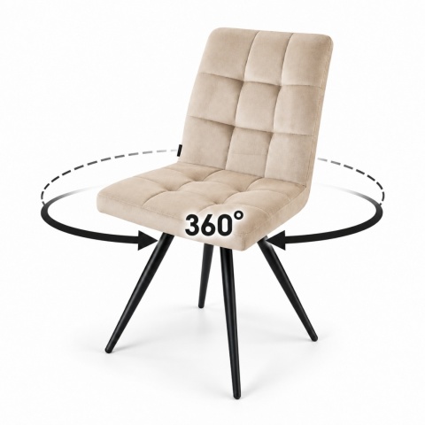 Krzesło tapicerowane COMO obrót 360' BEIGE