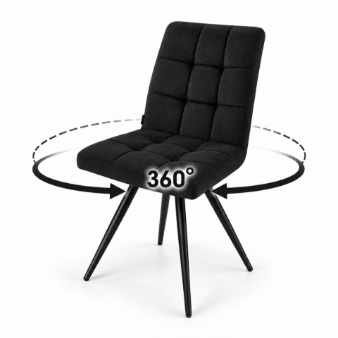 Krzesło tapicerowane COMO obrót 360' BLACK LINEN
