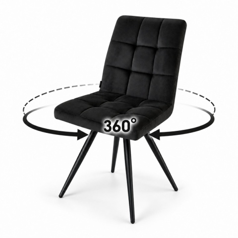 Krzesło tapicerowane COMO obrót 360' BLACK