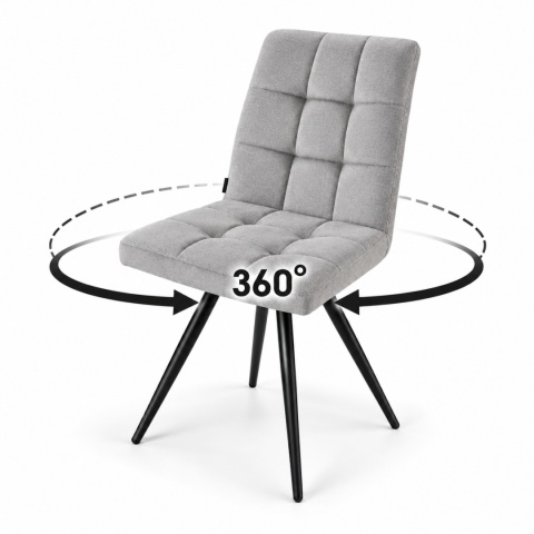 Krzesło tapicerowane COMO obrót 360' GREY LINEN