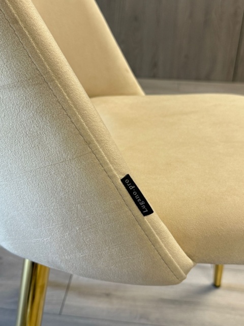 Krzesło tapicerowane GOTI CREAM VELVET GOLD