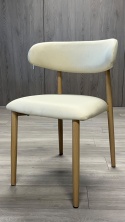 Krzesło tapicerowane LUCCA BEIGE FABRIC LIGHT WOOD