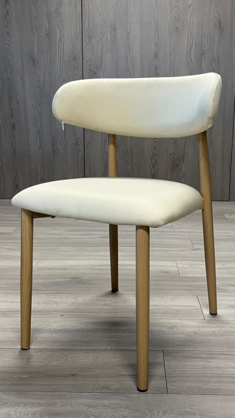 Krzesło tapicerowane LUCCA BEIGE FABRIC LIGHT WOOD
