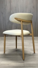 Krzesło tapicerowane LUCCA BEIGE FABRIC LIGHT WOOD