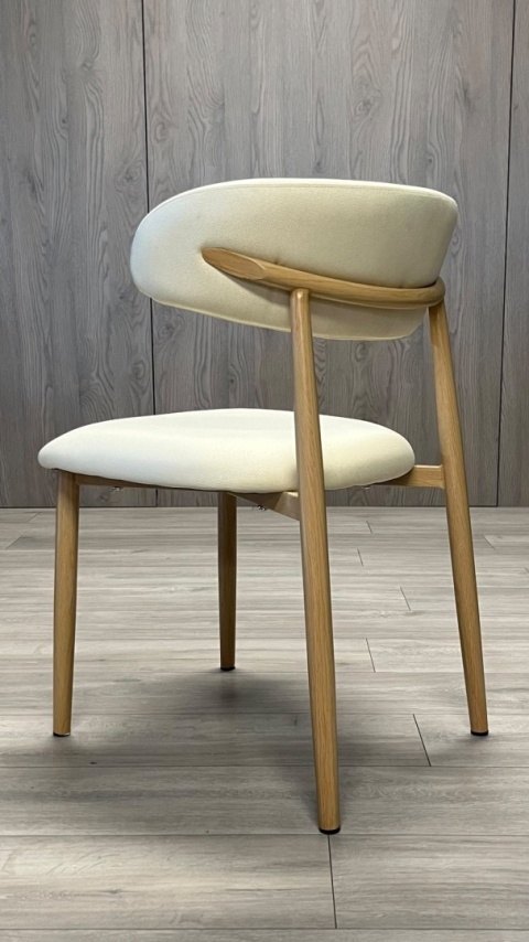 Krzesło tapicerowane LUCCA BEIGE FABRIC LIGHT WOOD