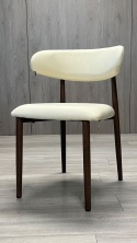 Krzesło tapicerowane LUCCA BEIGE FABRIC WALNUT WOOD