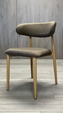 Krzesło tapicerowane LUCCA BROWN FABRIC LIGHT WOOD