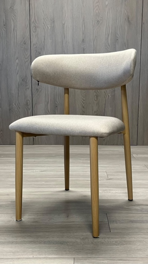 Krzesło tapicerowane LUCCA GREY FABRIC LIGHT WOOD