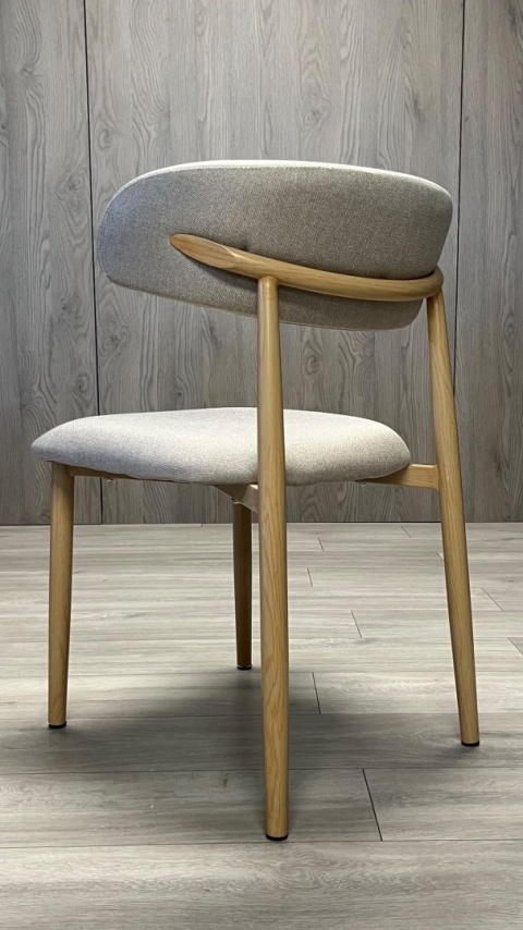 Krzesło tapicerowane LUCCA GREY FABRIC LIGHT WOOD