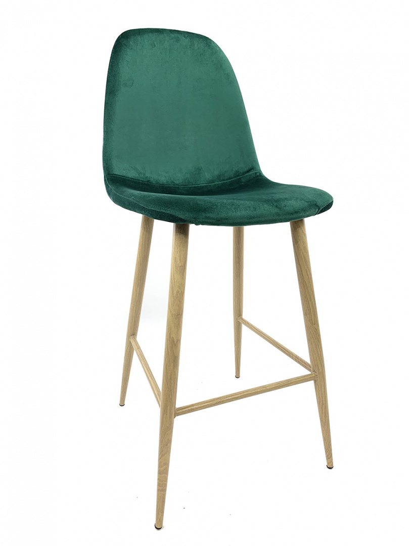 Krzesło barowe hoker AVOLA GREEN VELVET