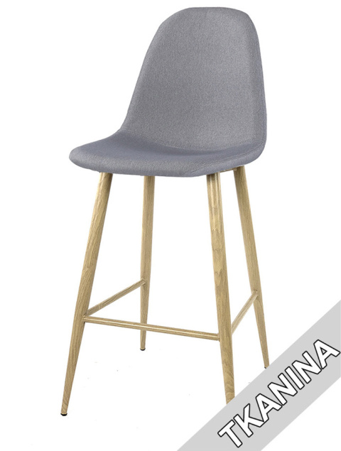 Krzesło barowe hoker AVOLA LIGHT GREY FABRIC Krzesło barowe hoker AVOLA LIGHT GREY FABRIC