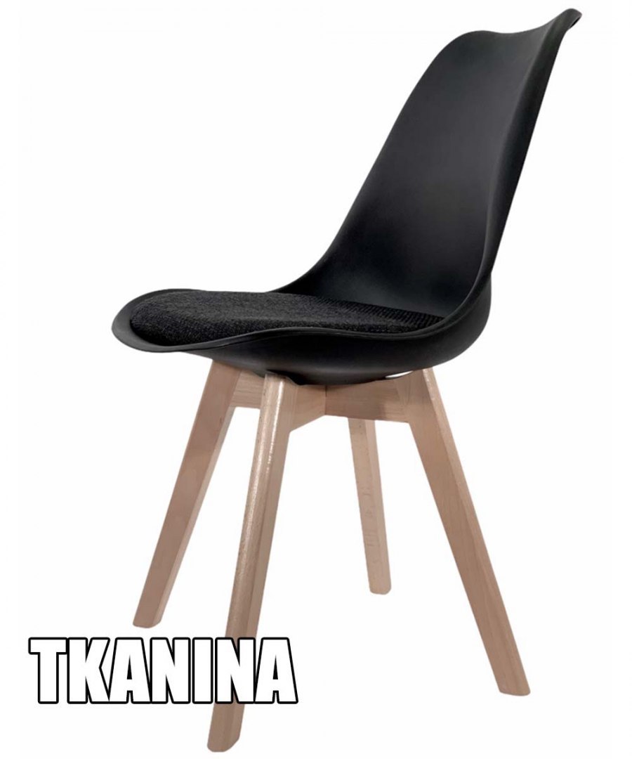 Krzesło skandynawskie MONZA PRO BLACK - Black Fabric V