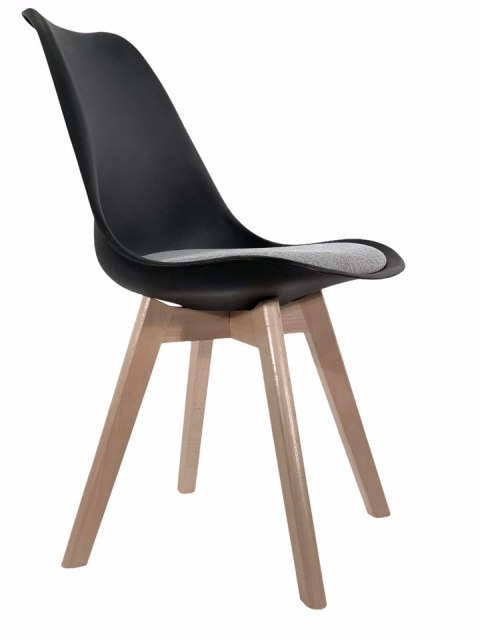 Krzesło skandynawskie MONZA BLACK Pro - Grey Fabric V Krzesło skandynawskie MONZA BLACK Pro - Grey Fabric V