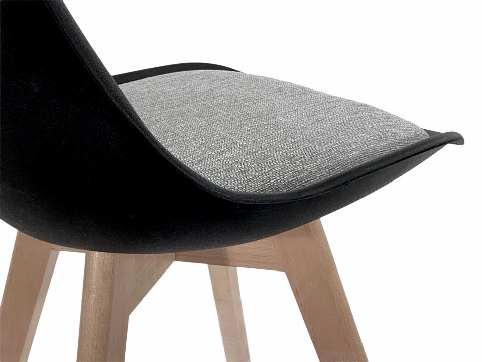 Krzesło skandynawskie MONZA PRO BLACK - Grey Fabric V
