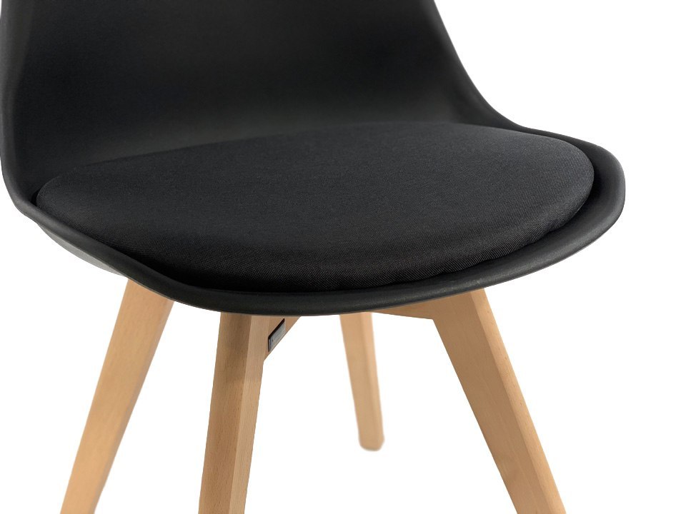 Krzesło skandynawskie MONZA ST BLACK - Black Fabric II Krzesło skandynawskie MONZA ST BLACK - Black Fabric II